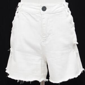 Kut From The Kloth White Gidget Denim Frayed Hem Shorts Size 14